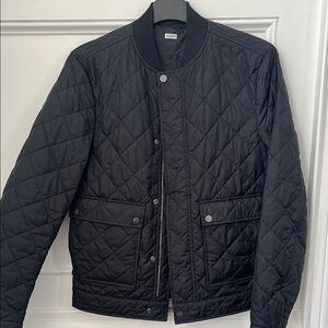 Salvatore Ferragamo Black Bomber Jacket with Quilted Design